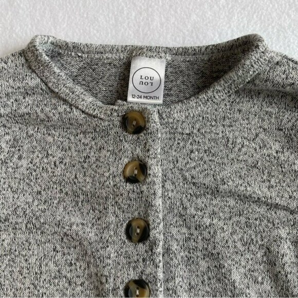 Lou Lou Baby Heathered Grey Top and Bottoms Set 12–24m Comfortable Casual - Picture 4 of 9